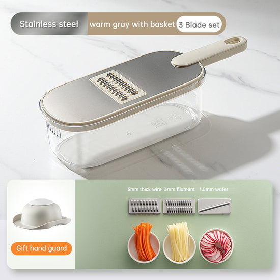 New Multifunction Vegetable Cutter With Basket And Brush Portable Slicer Chopper Kitchen Tools