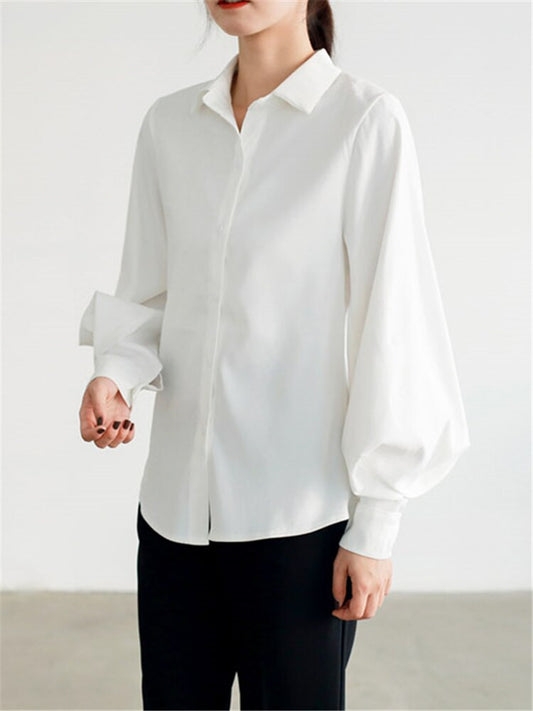 Lantern Sleeve casual fitting  Shirts Velvet Casual Office Shirts