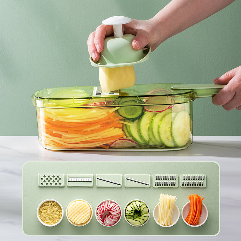 New Multifunction Vegetable Cutter With Basket And Brush Portable Slicer Chopper Kitchen Tools