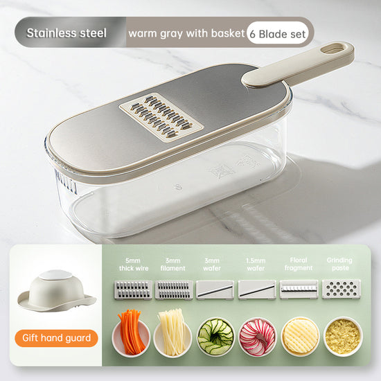 New Multifunction Vegetable Cutter With Basket And Brush Portable Slicer Chopper Kitchen Tools