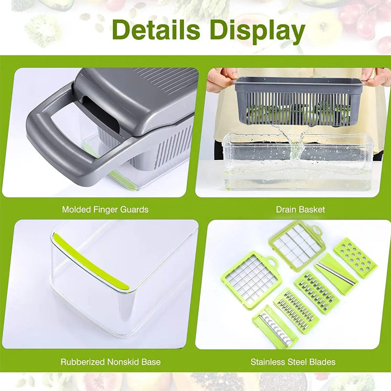 16 in one Multi-functional Kitchen Vegetable Cutting Household Multi-purpose Slice Diced