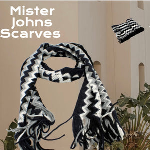 Stunning Multi coloured curvy stripes Unisex Scarves in Various striped Colours