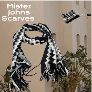 Stunning Multi coloured curvy stripes Unisex Scarves in Various striped Colours